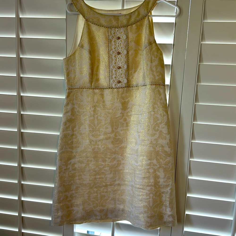 Lilly Pulitzer Cream & Gold Dress
